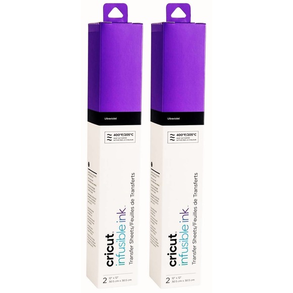 Cricut Infusible Ink Ultraviolet 2 Pack Transfer Sheet 12x12 EasyPress Maker New - Picture 1 of 6